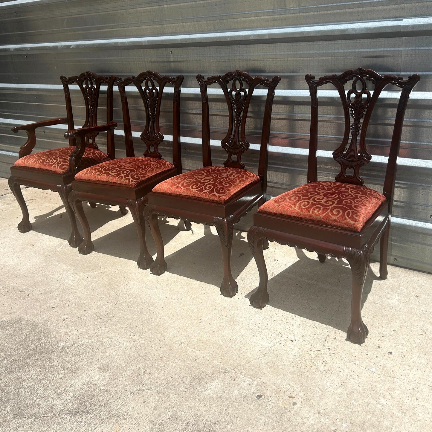 Set of 4 Claw Foot Chairs