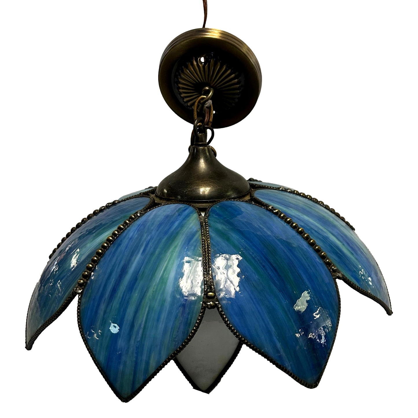 Tiffany Style Blue Stained Glass Chandelier