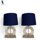 PORTA ROMANA ROUND POLO LAMPS (PAIR)