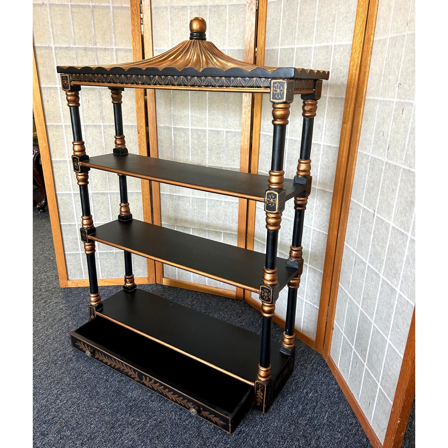 Chinese Chippendale Style Wall Shelf