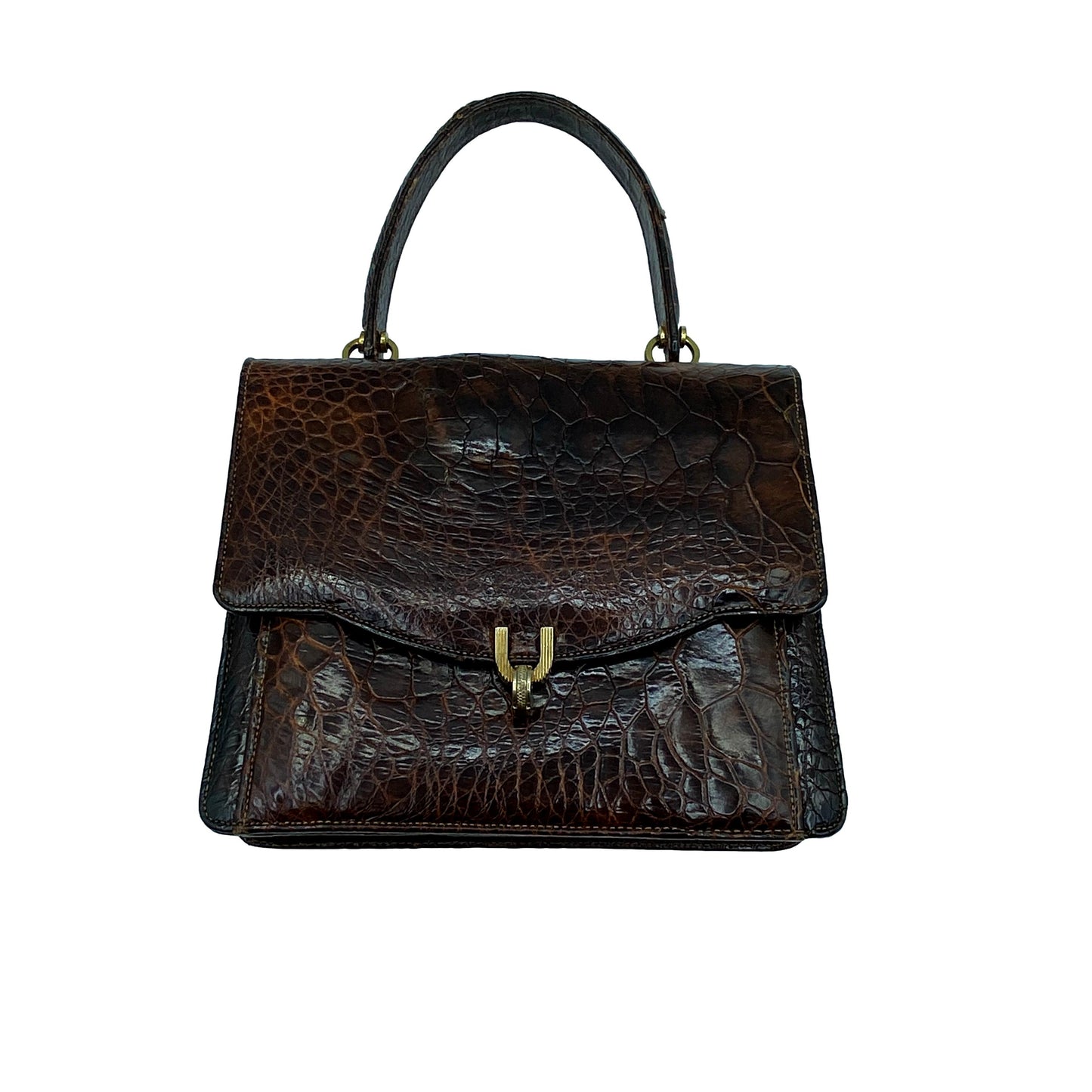 Brown Aligator Handbag