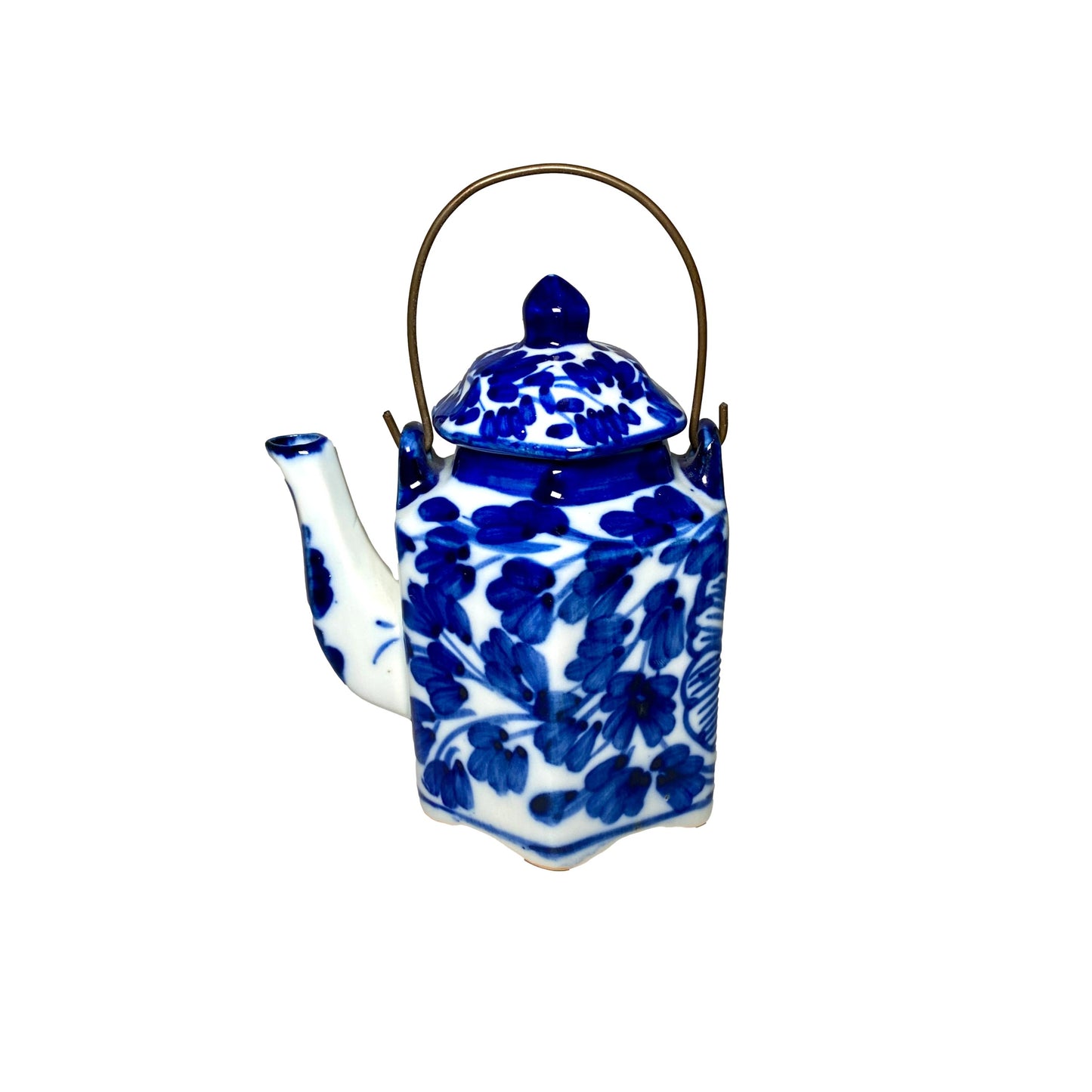 Miniature Blue & White Tea Kettle