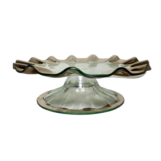 Annie Glass Ruffle Cake Stand, Platinum