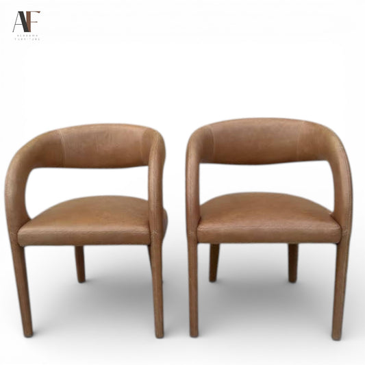 FOUR HANDS LEATHER CHAIRS (PAIR)