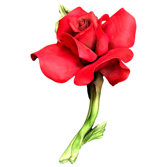 Capodimonte Porcelain Red Rose