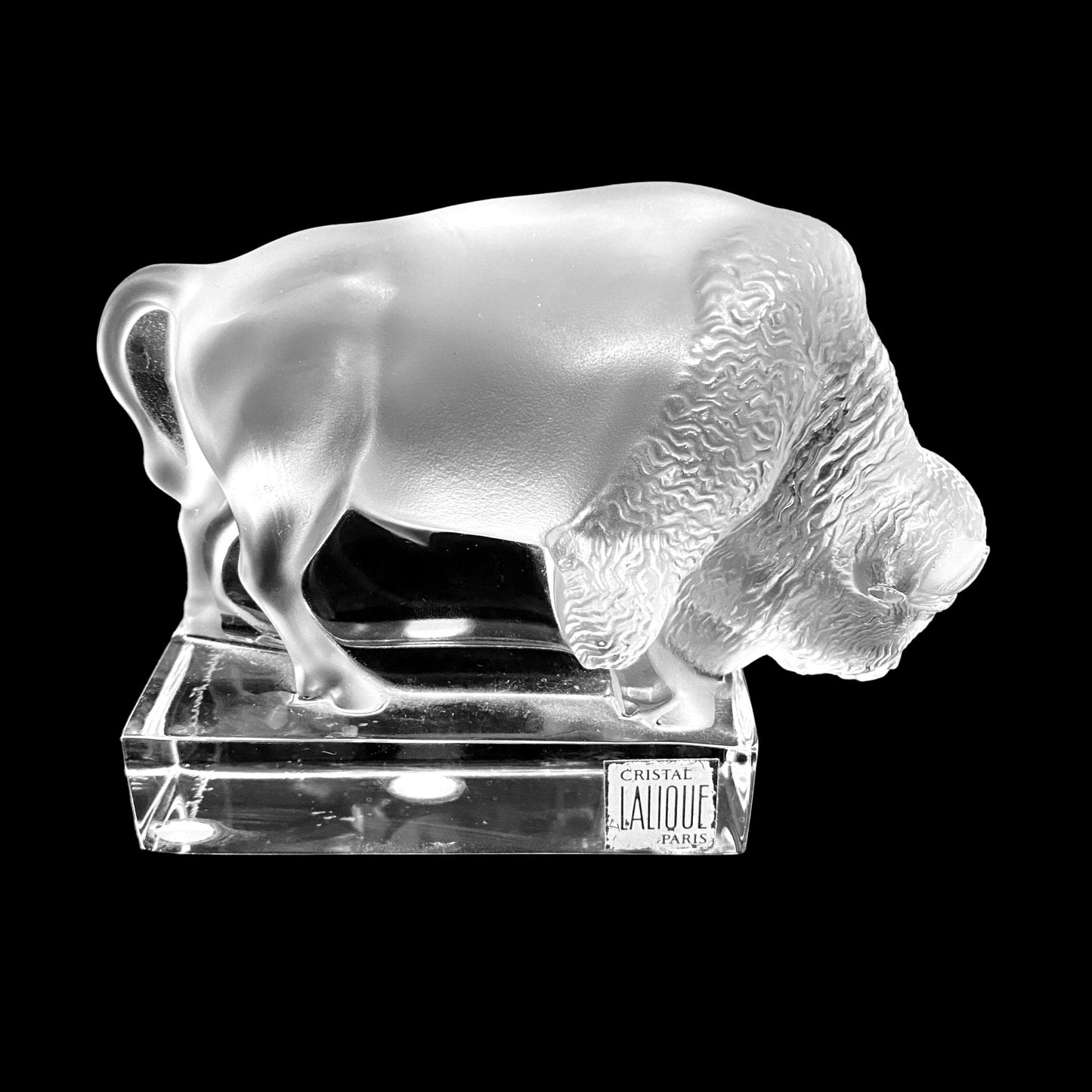 Lalique Frosted Crystal Buffalo