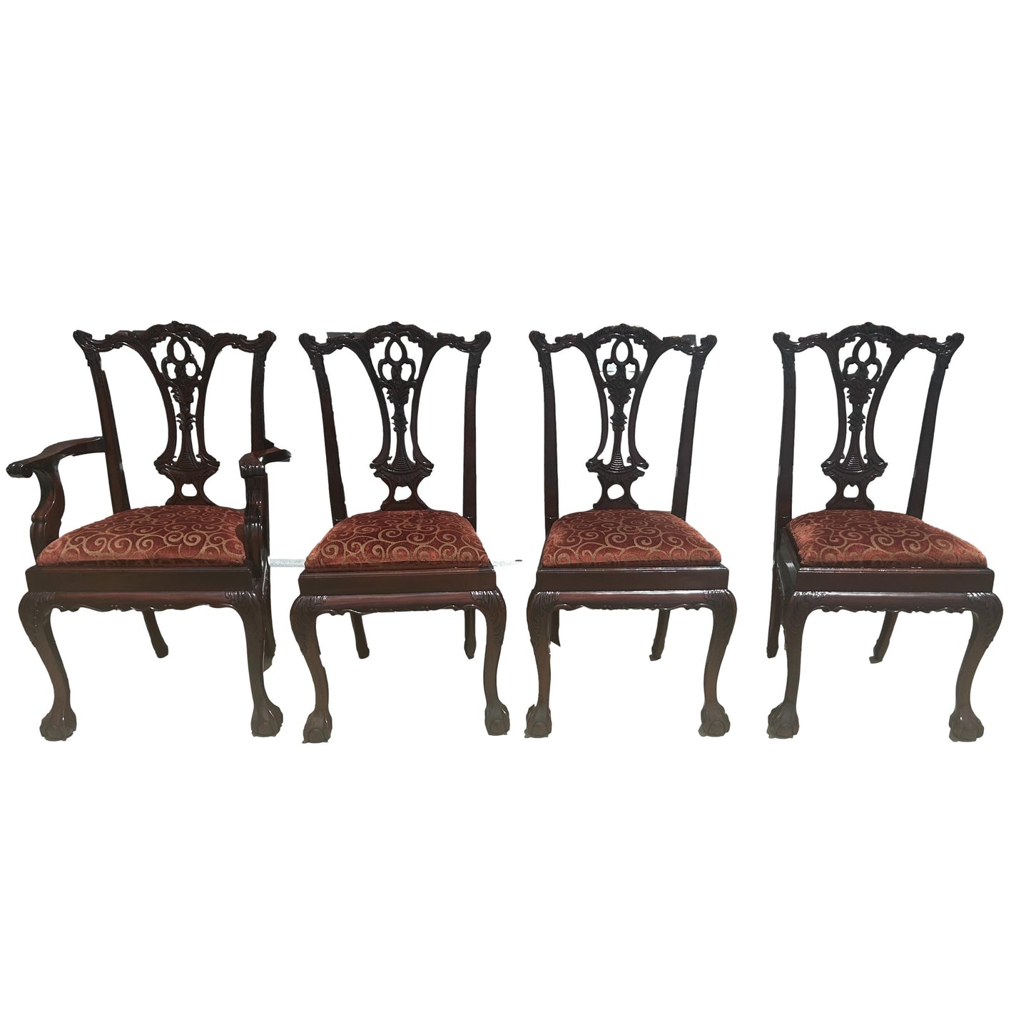 Set of 4 Claw Foot Chairs