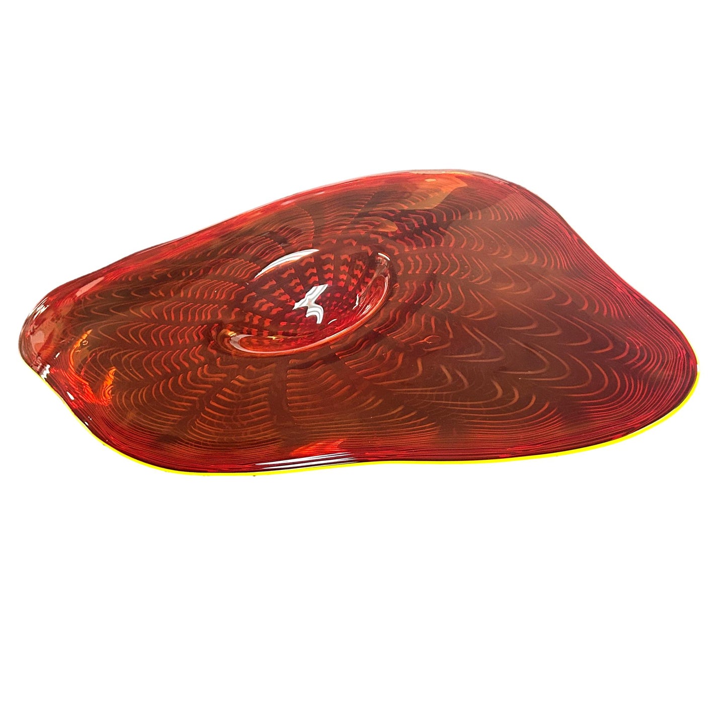 Orange Swirl Art Glass Bowl