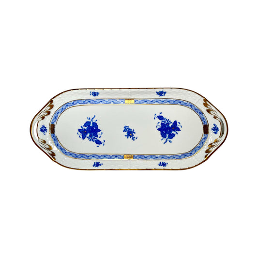 Herend Chinese Bouquet Blue Sandwich Tray