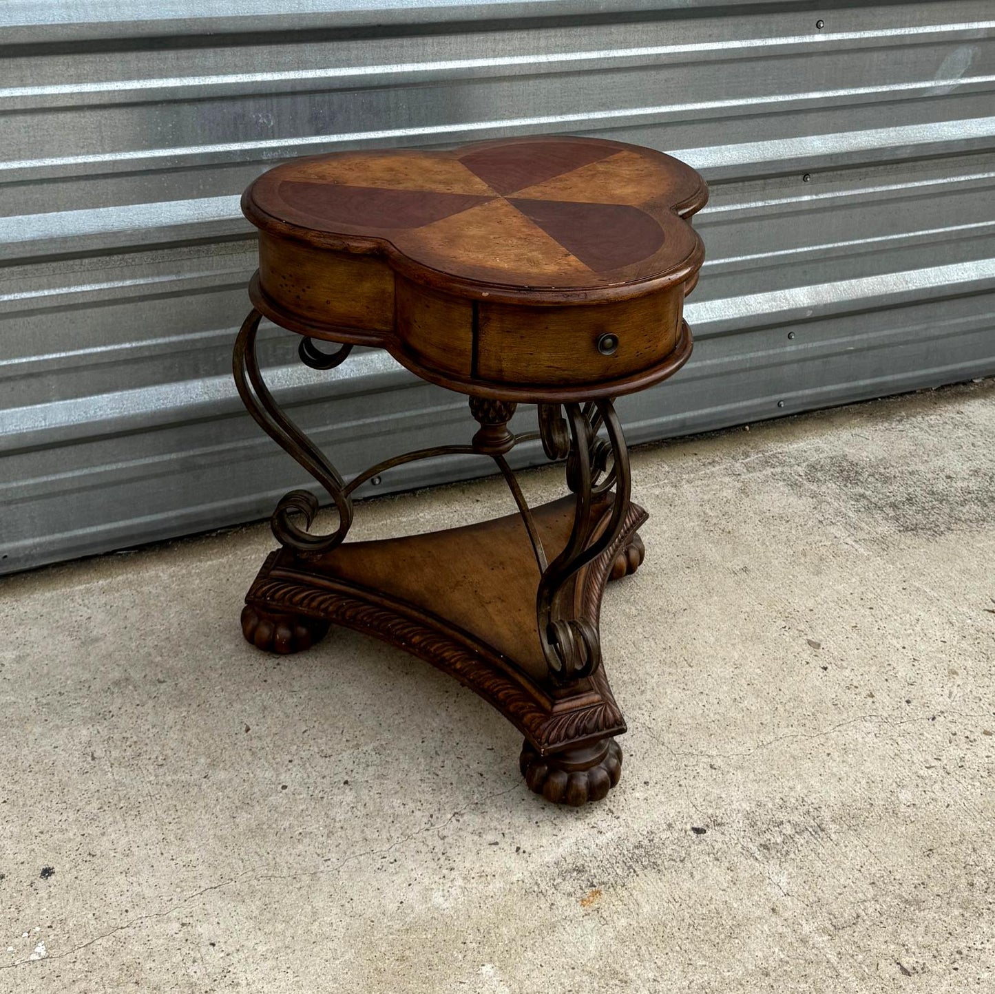 Clover Leaf Accent Table Wrot Iron Legs