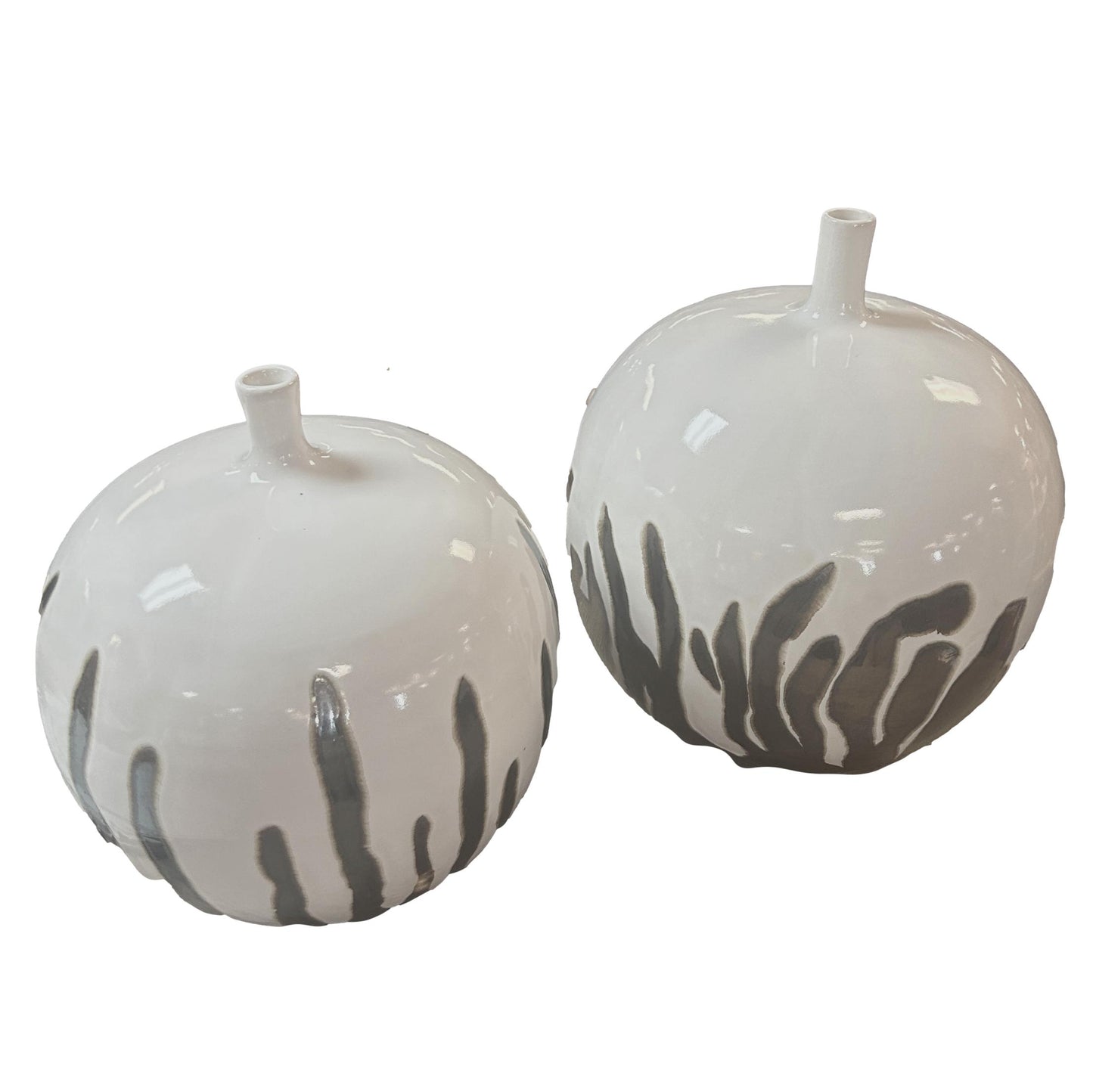 Pair of White Glazed Vases