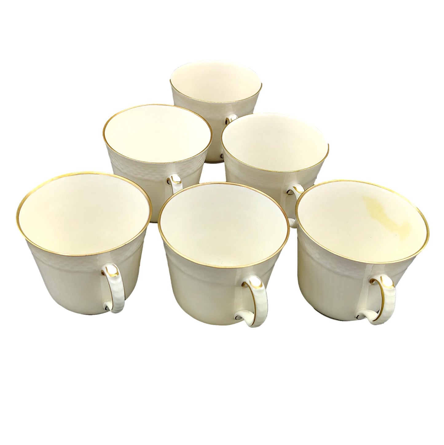 Royal Copenhagen Set Of 6 Cups/Saucers / Gold Trim