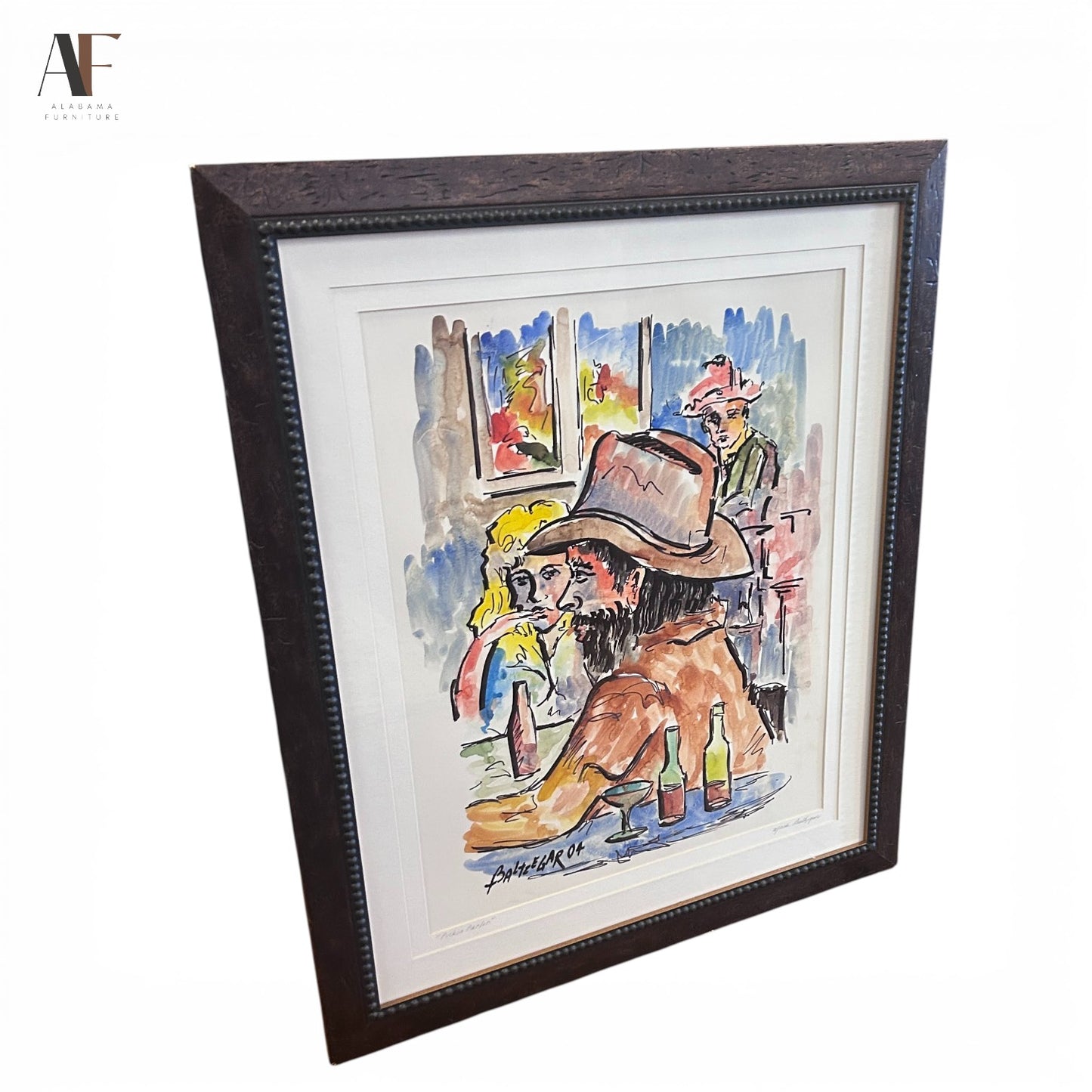 BALTEEGAR "PICKIN PARLOR" SIGNED WATERCOLOR