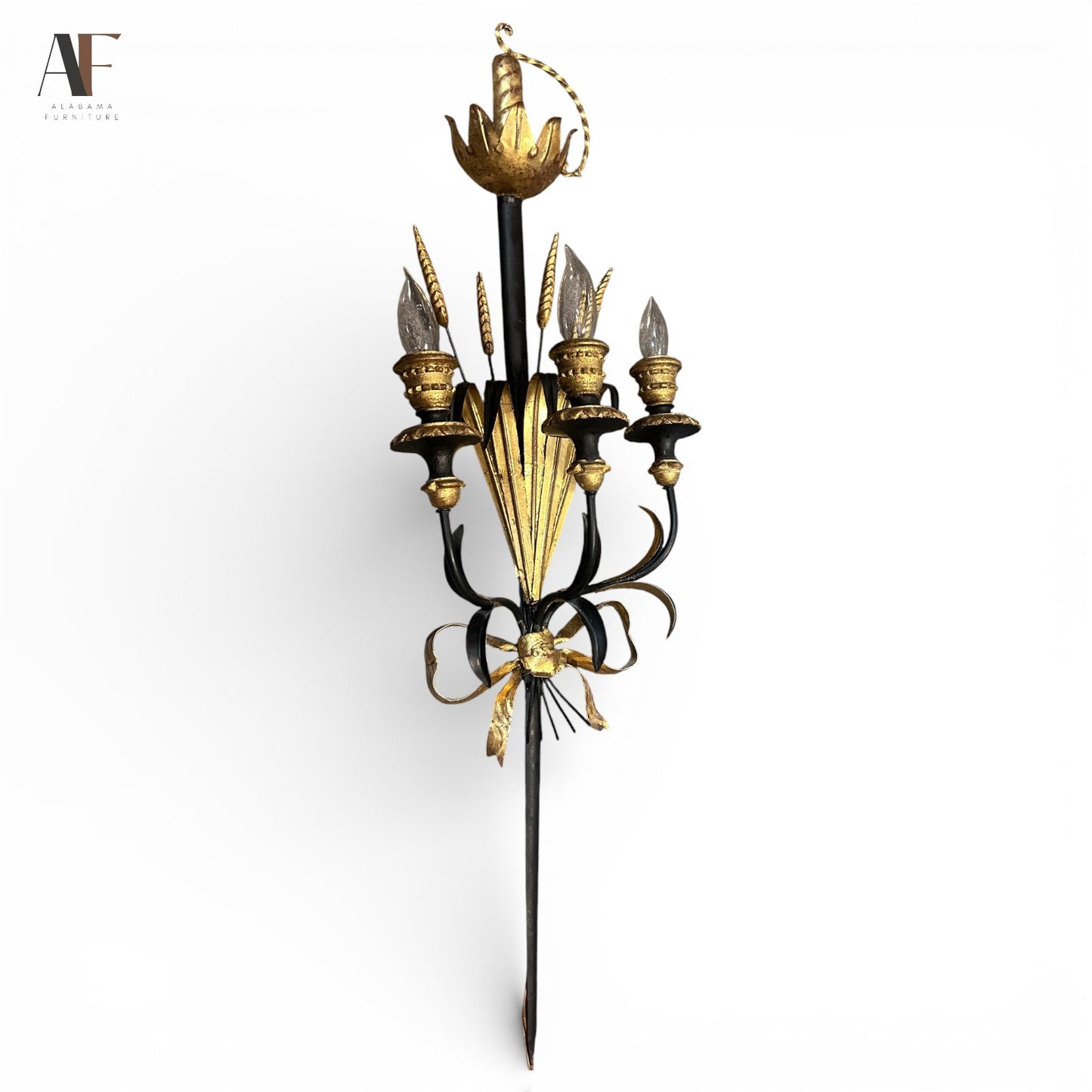 ITALIAN TOLE SWORD & WHEAT WALL SCONCE