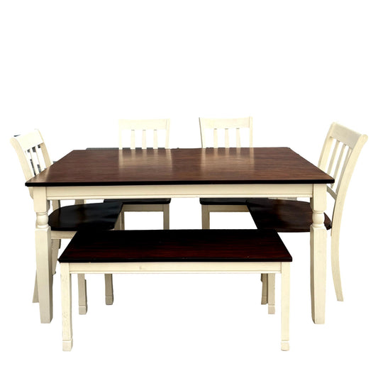 Dining Table w/ 4 Chairs and Bench