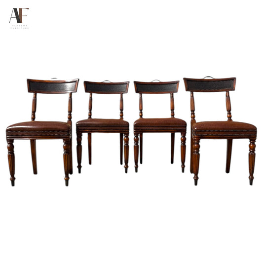 CUSTOM LEATHER DINING CHAIRS (SET OF 4)
