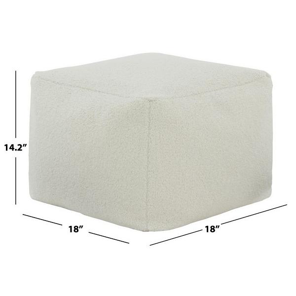 Samuels White Pouf Ottoman