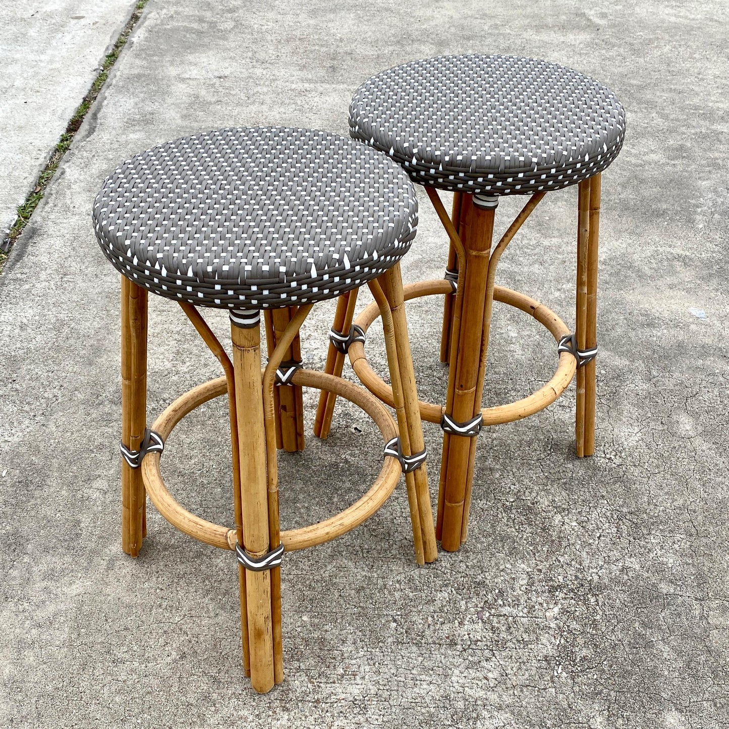 Pair of Woven Counter Stools