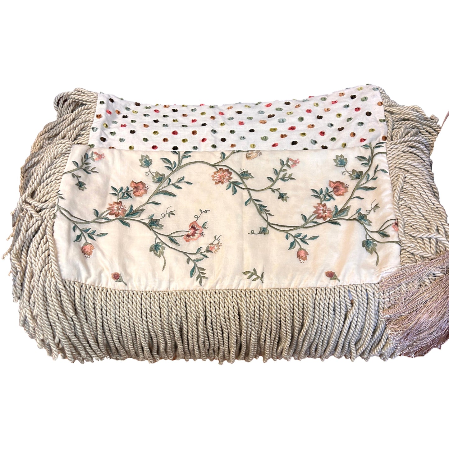 3 Europian Pillow Shams Boullion and Fringe