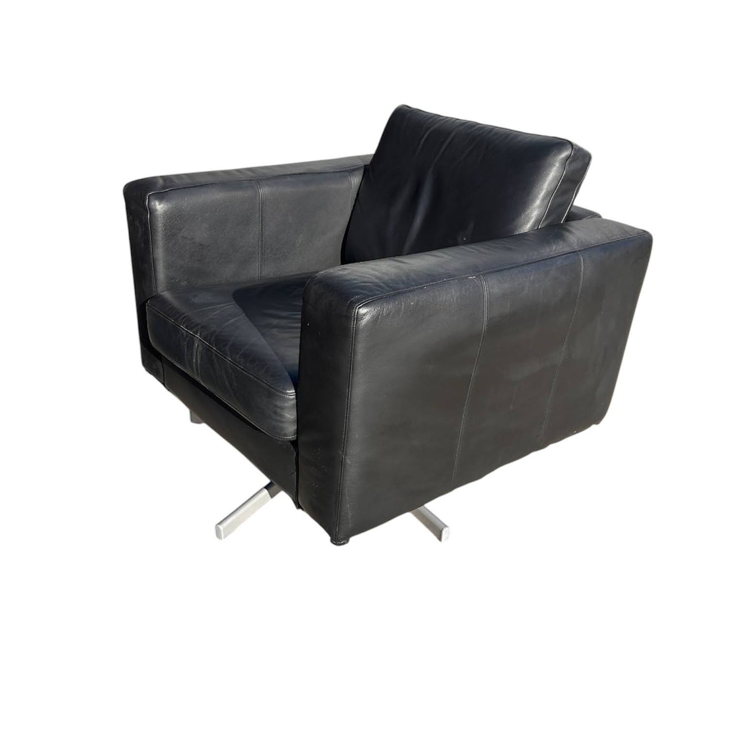 Black Leather Swivel Chair