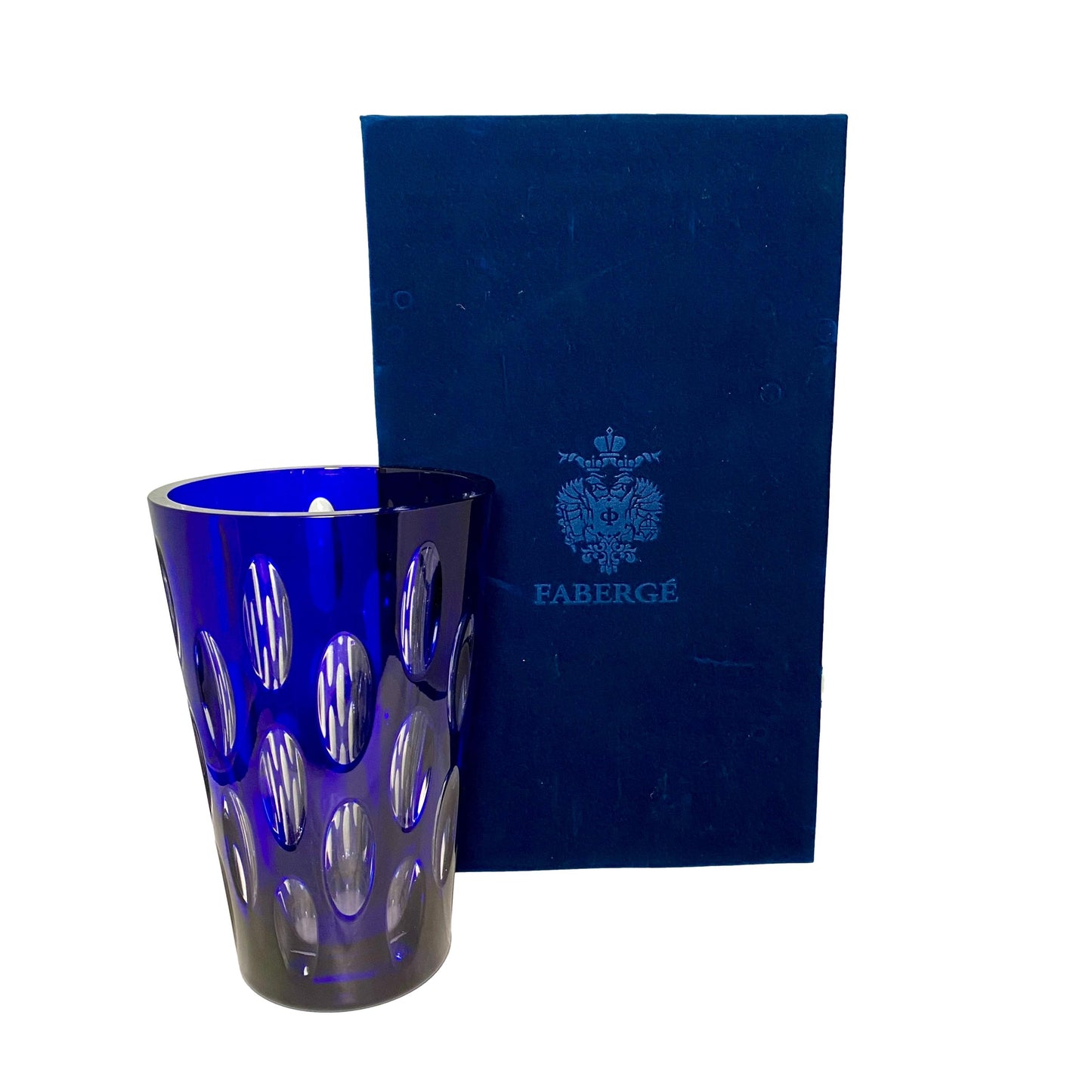 Signed Faberge Cobalt Blue Vase