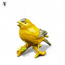 JEWELED ENAMELED PERCHED BIRD