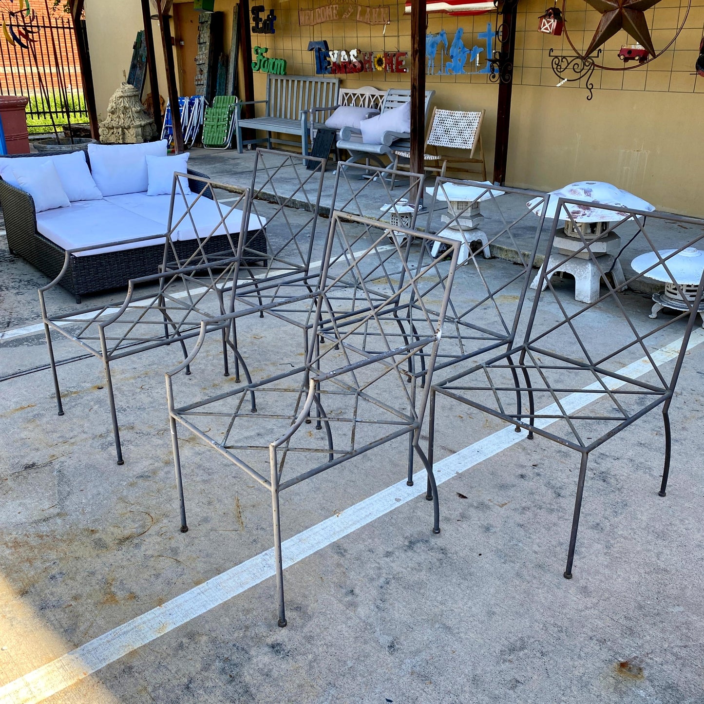 Set of 6 Patio Chairs - 2 Arm/4 Side
