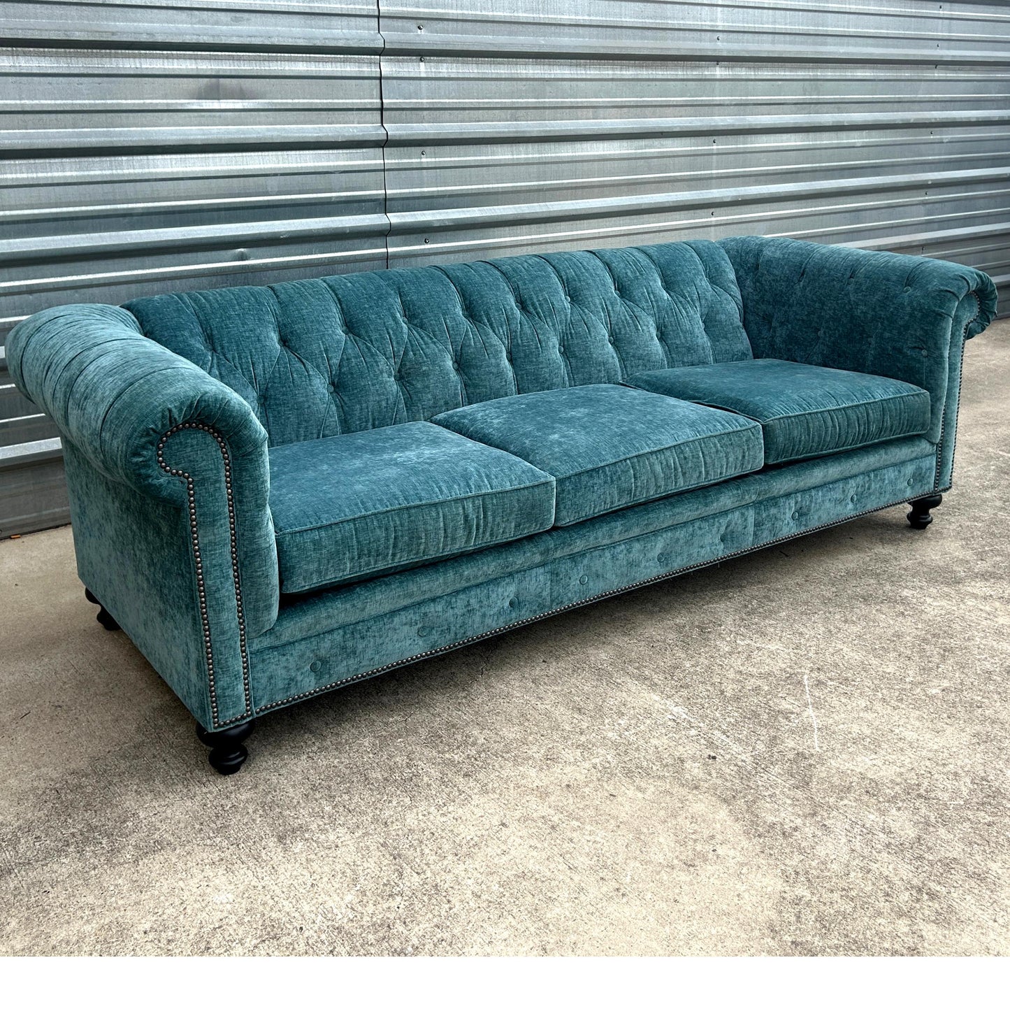 Aqua Chesterfield Style Sofa