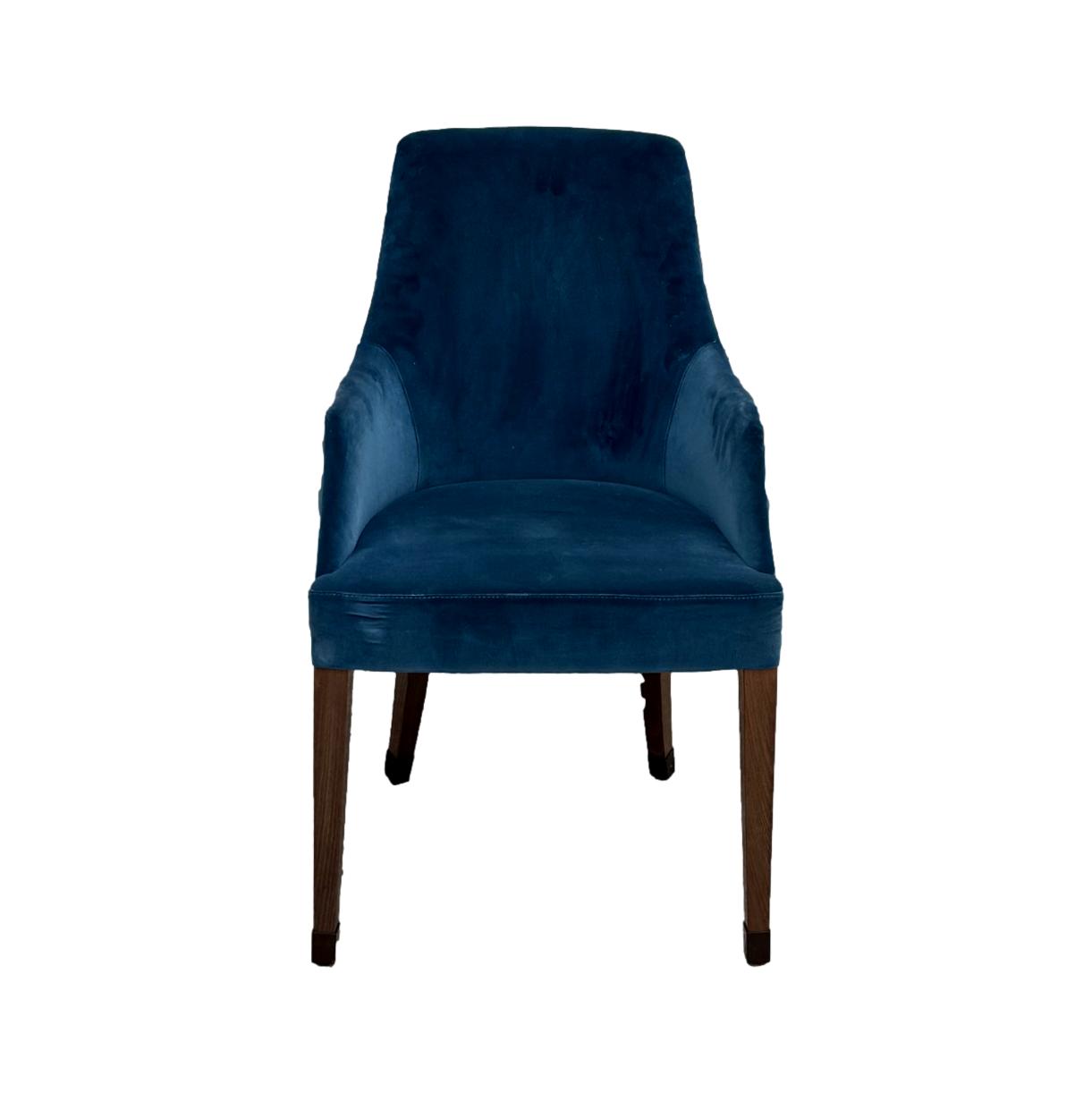 Pair of Blue Velvet Side Chairs