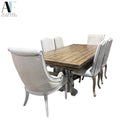 DINING TABLE W/2 ARM CHAIRS 4 SIDE CHAIRS