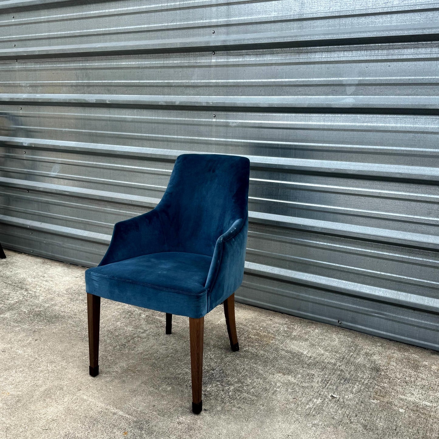 Pair of Blue Velvet Side Chairs