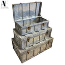 SET OF 3 METAL TRUNK