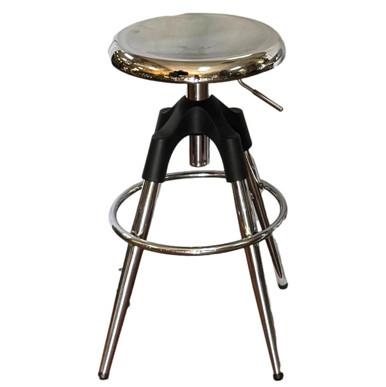 Pair of Adjustable Chrome Stools