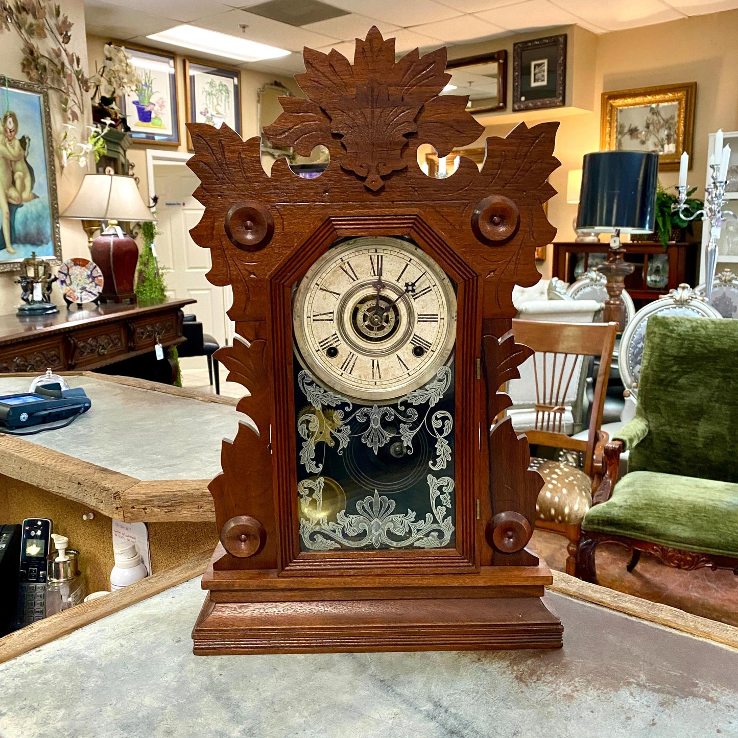 Vintage Gingerbread Mantle Clock