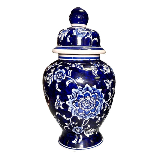 Blue & White Ceramic Ginger Jar