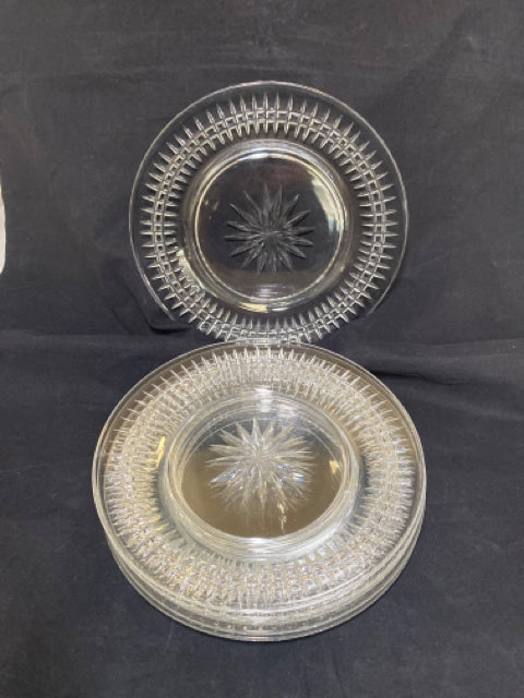 Set of 6 Crystal Luncheon Plates