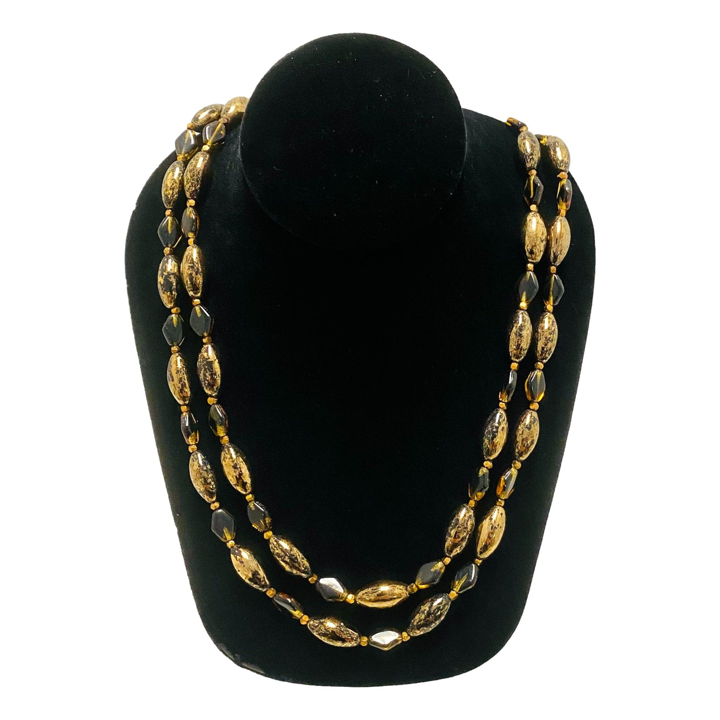 Black & Gold Glass Bead Necklace
