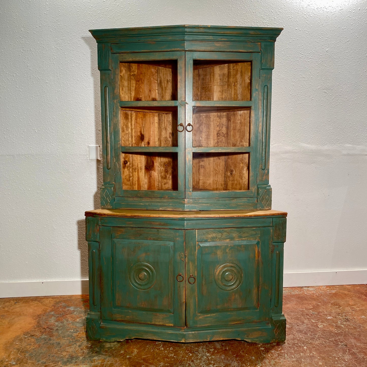 Antique 2 PC Corner Cabinet