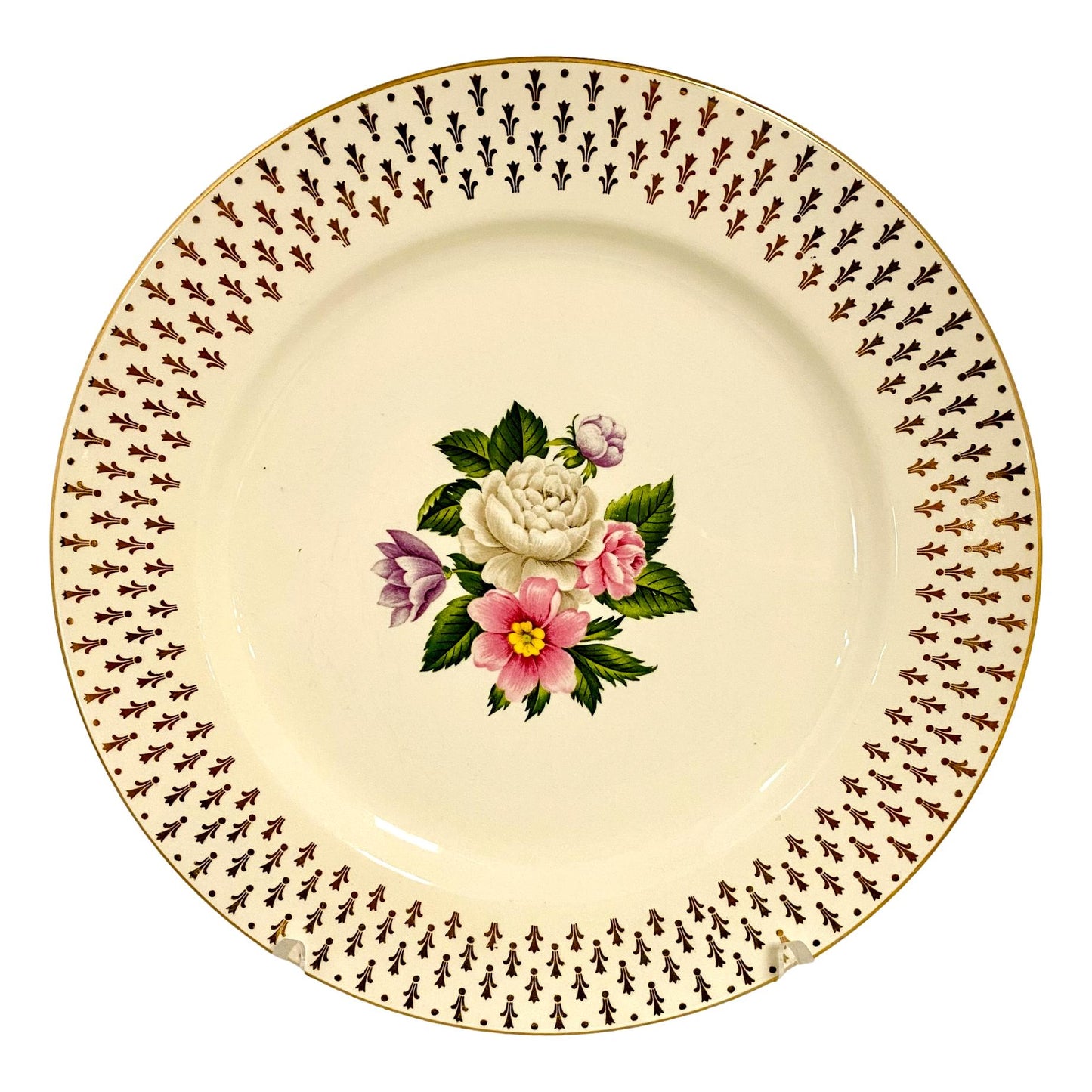 Floral Plate w/Gold Trim