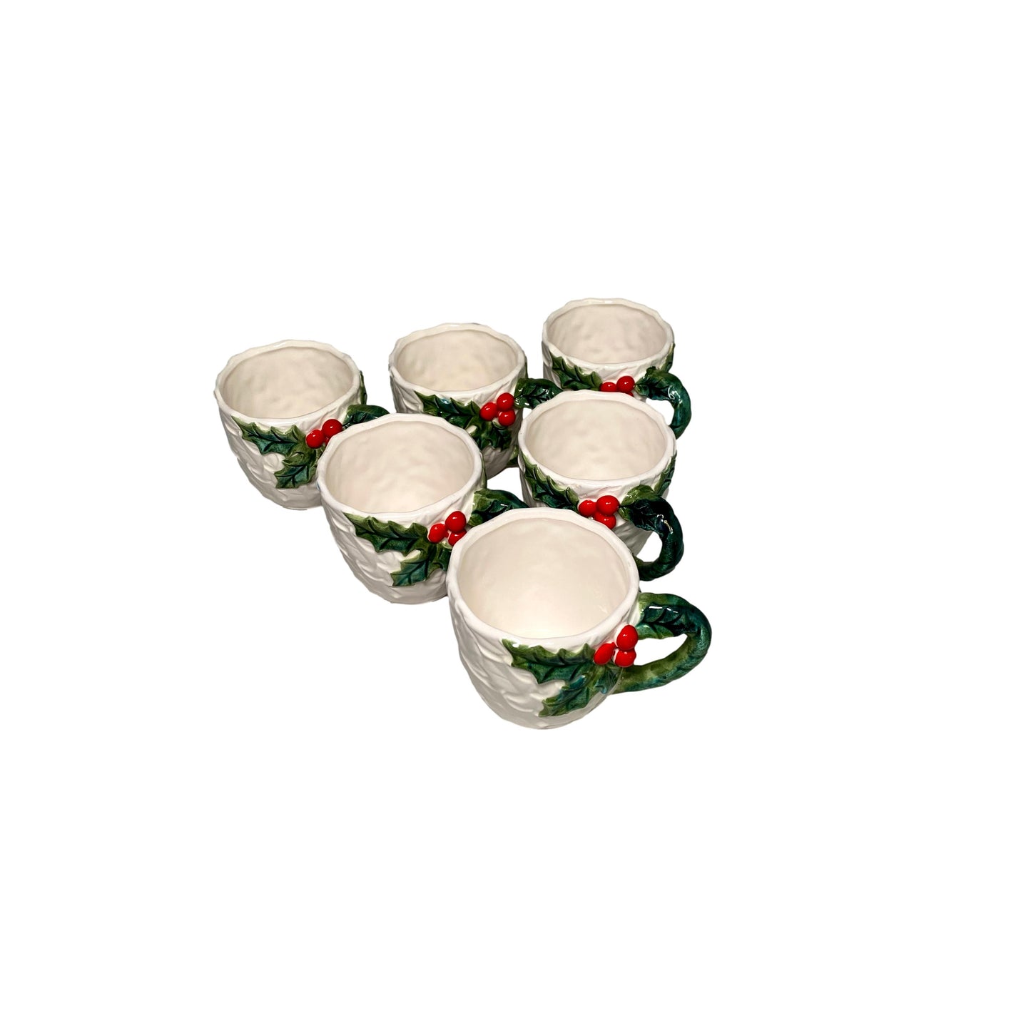 Set of 6 Holly Christmas Cups