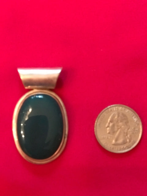 Nepali handmade .925 silver jade pendant