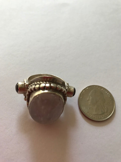 .925 Silver and quartz ring made in Nepal - alabamafurniture