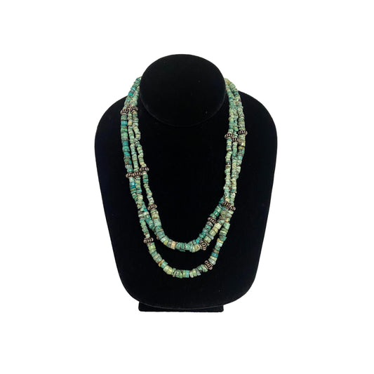 Turquoise and Silver Bead Necklace