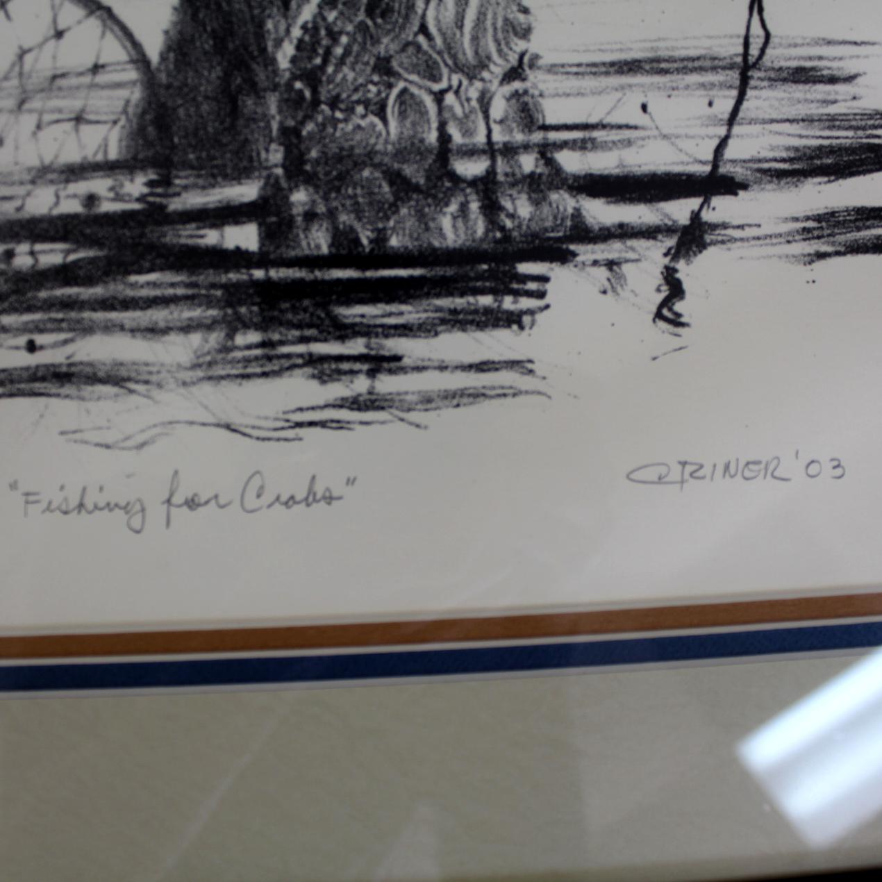 'Fishing For Crabs' Lithograph by Charles Criner