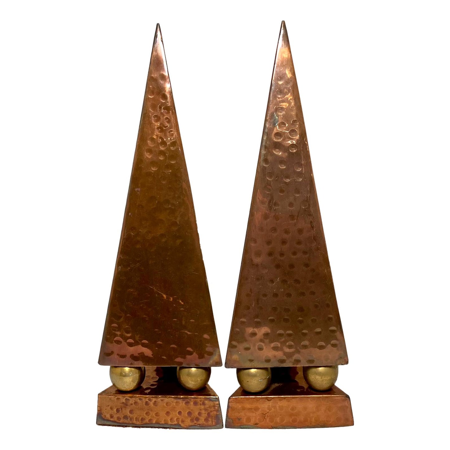 Pair of Copper Obelisks