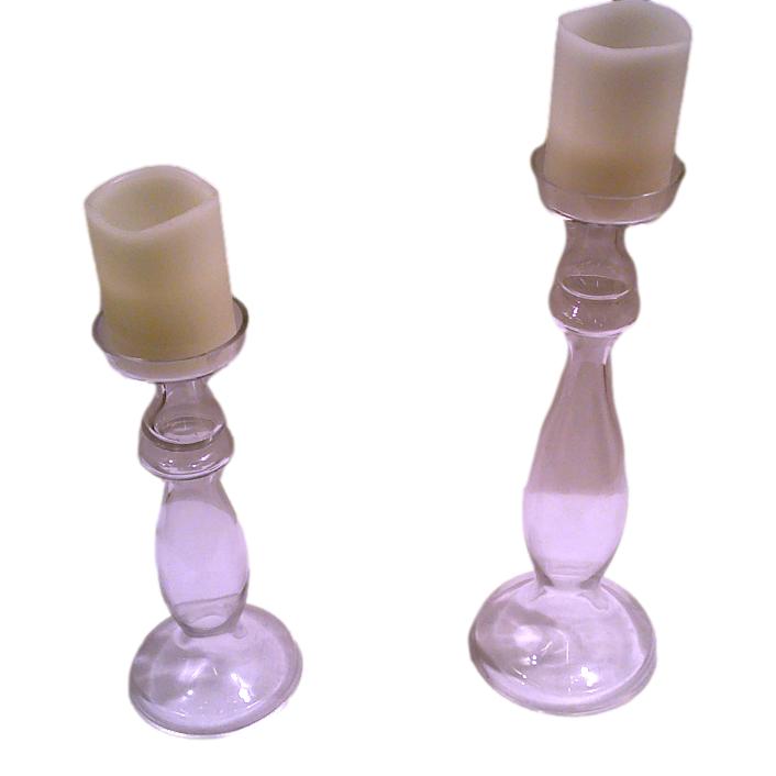 Pair of Glass Candle Holder