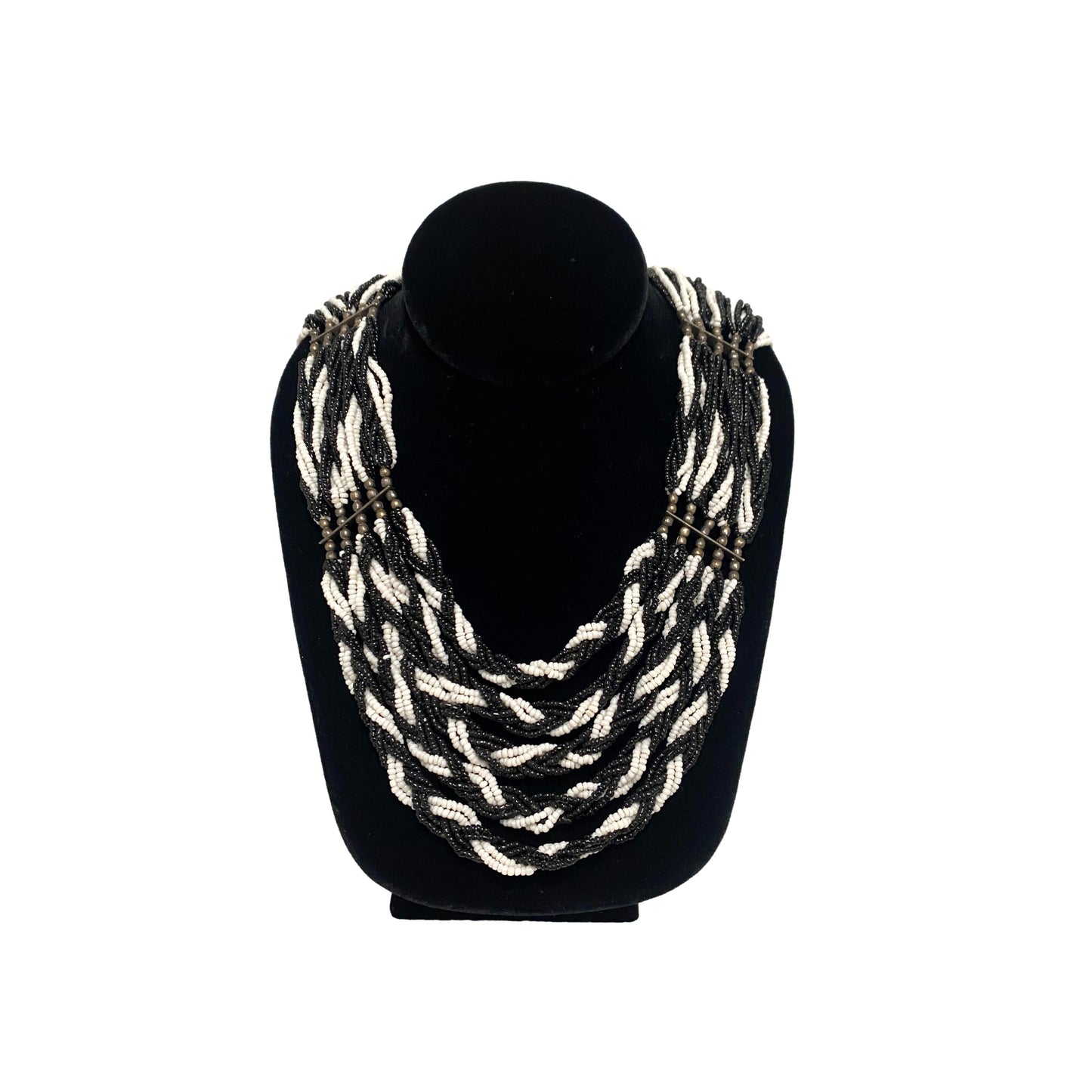 Black and White Seed Bead Necklace