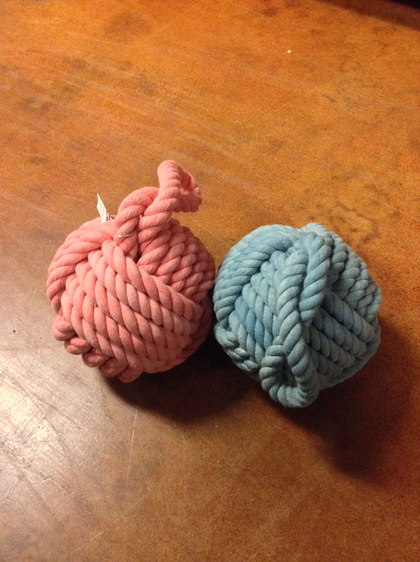 Pink & Blue Monkey's Fist Knot