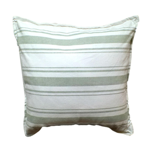 Green and White Stripe Pillow