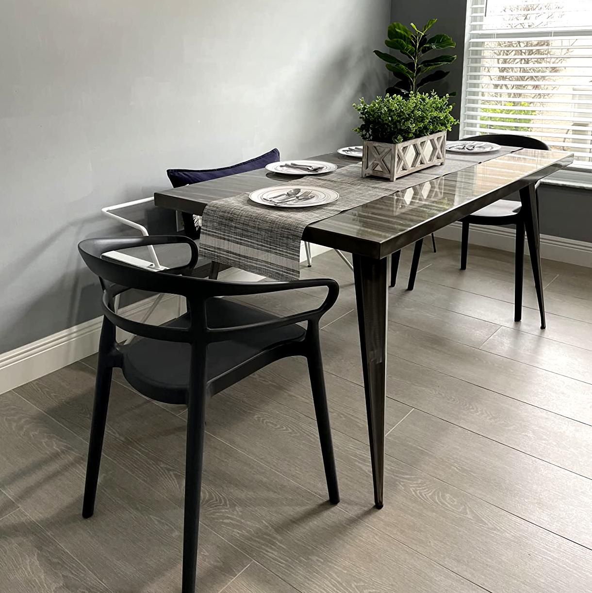 Amazon Basics Dark Grey, Curved Back Dining Chair - Set of 2